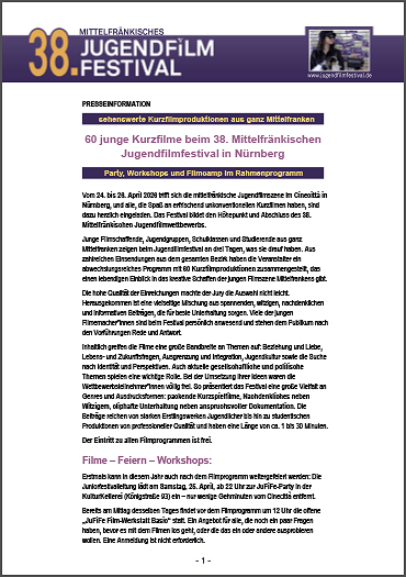 Rahmendaten zum Festival